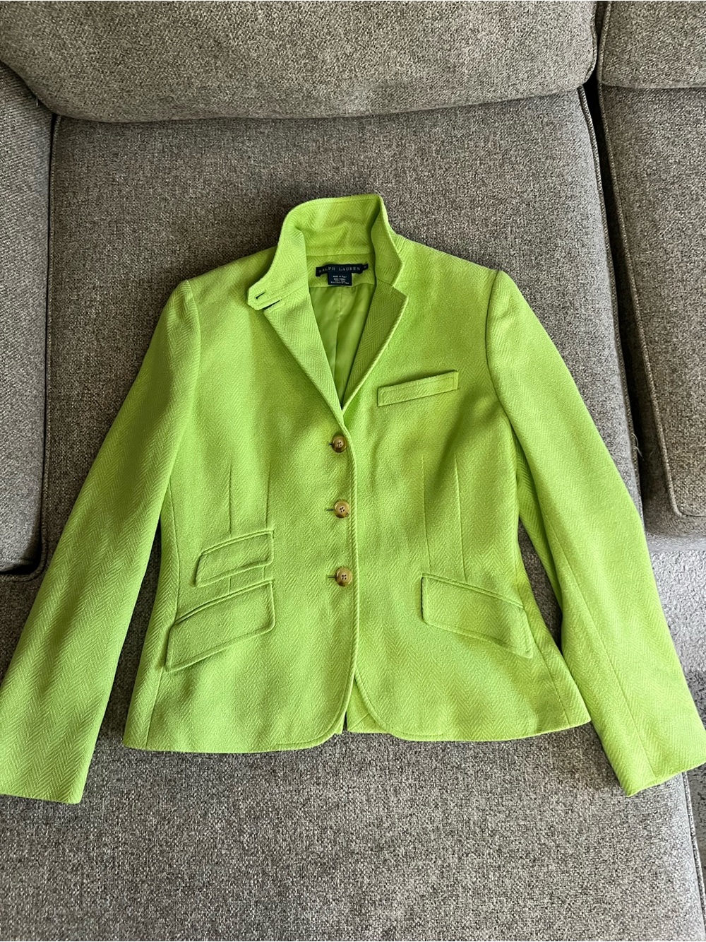 Ralph Lauren Bright Lime Green Tailored Blazer